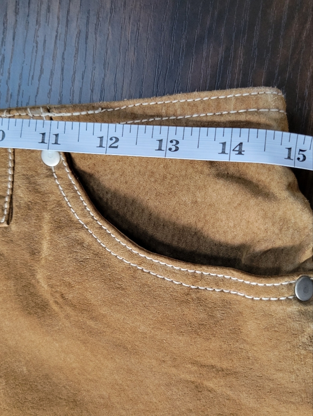 VTG BB Dakota Suede Mini Snap Skirt Women's Size 13/14 Western Cowgirl Boho - Picture 8 of 10